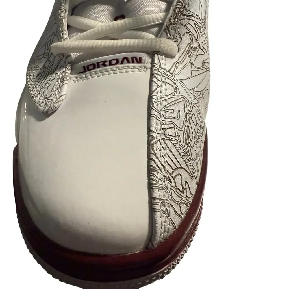 Nike Air Jordan Dub Zero White Cherry Wood Red Flint Grey, Size 9